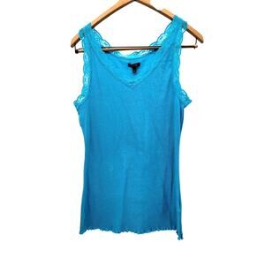 Y2k 00s fairy whimsical festivals Feminine Ribbed Lace Trim Camisole Tank Top L